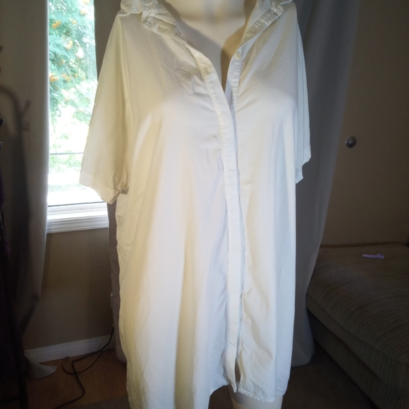 OAK + FORT White Casual Button Down Shirt - Picture 3 of 3